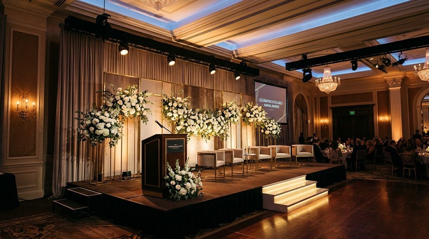 Stage lighting at the venue